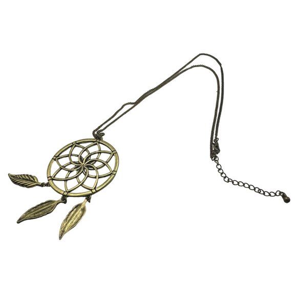 Vintage Gold Dreamcatcher Pendant Necklace 24-27 inches - Picture 3 of 3